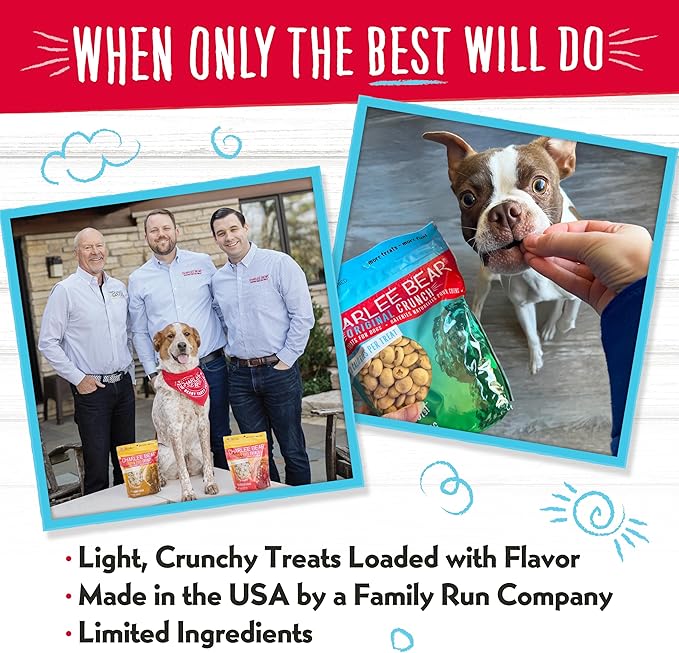 Charlee Bear Original Crunch Dog Treats, Turkey Liver and Cranberries, 16 Ounce Resealable Bag, Low Calorie Training Treats for Dogs, Limited Ingredient, Healthy, Crunchy Dog Snacks, Made in USA
