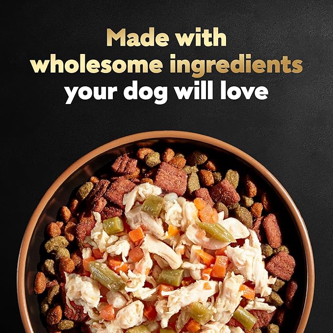 Cesar Wholesome Meals Wet Dog Food Beef, Chicken, Carrots, Barley & Green Beans Recipe, Wet Food for Dogs, 17.6 oz Pouch, 12 Count