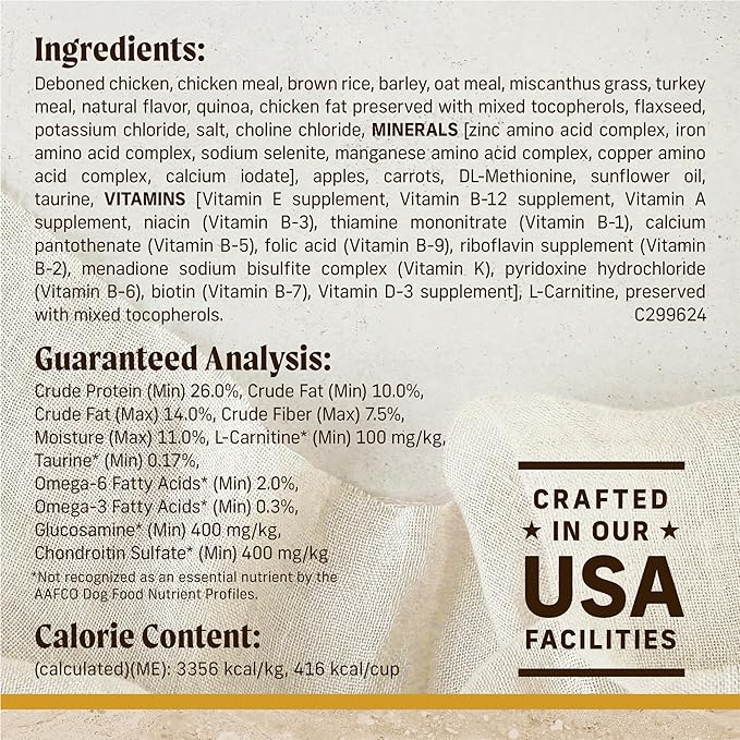 Merrick Healthy Grains Premium Adult Dry Dog Food, Wholesome and Natural Kibble, Healthy Weight Recipe - 4.0 lb. Bag