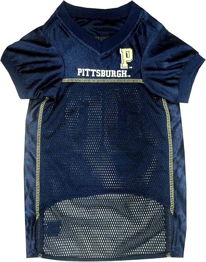 Pets First NCAA College Pittsburgh Panthers Mesh Jersey for DOGS & CATS, Large. Licensed Dog Jersey with your Favorite Football/Basketball College Team