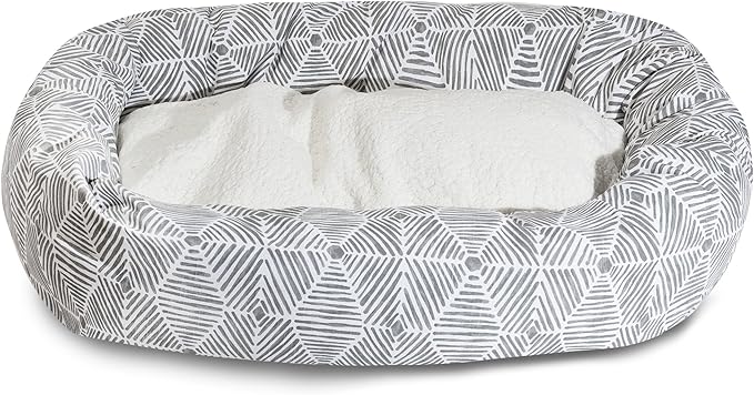 Majestic Pet 32" Charlie Gray Sherpa Bagel Bed