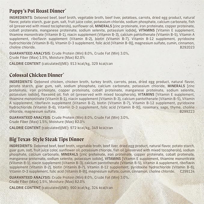 Merrick Chunky Beef and Chicken Recipes Canned Dog Food Variety Pack, Grain-Free Wet Dog Food,12.7 oz Cans