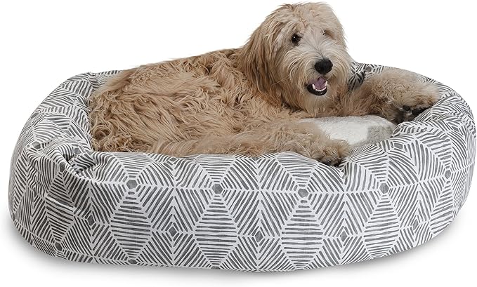 Majestic Pet 52" Charlie Gray Sherpa Bagel Bed