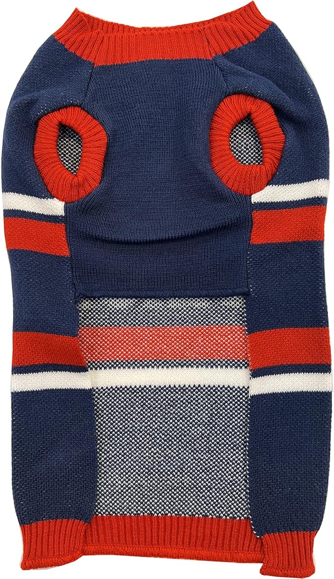 NFL New England Patriots Dog Sweater, Size Small. Warm and Cozy Knit Pet Sweater with NFL Team Logo, Best Puppy Sweater for Large and Small Dogs