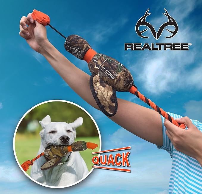 Pets First Realtree Mallard Sling-Shot Dog Toy. Best Licensed Tough Floating Toy for Dogs & Cats. Fun & Durable Pet Toy