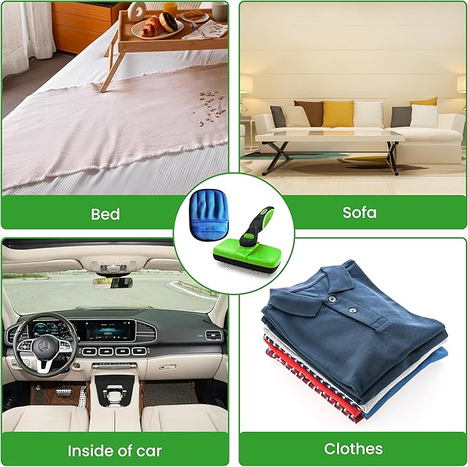 Pet Self Cleaning Slicker Brush and Pet Hair Remover Glove. A Brush for Cat and Dog Shedding, Massaging, and a Cleaning Mitt with Improved Design. Suitable for Long and Short haired Dogs and Cats