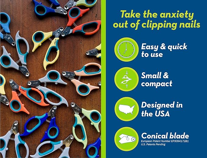 Zen Clipper Pet Nail Clipper for Cats – Cat Nail Clipper for Safer Grooming and Nail Care - Clean, Quiet, and Easy-to-Use Stainless Steel Cat Claw Trimmer - (1.5mm Hole)
