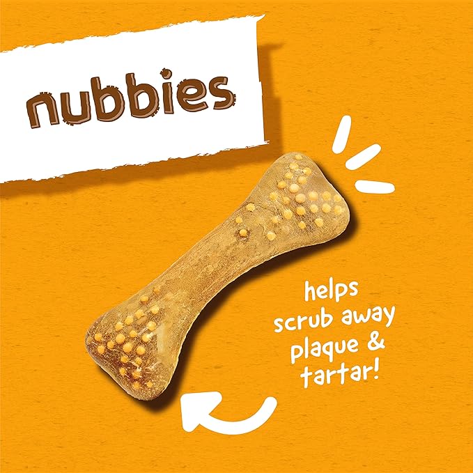 Arm & Hammer for Pets Nubbies Dental Treats - Baking Soda & Calcium Dog Dental Chews, Nubbed Texture Helps Scrub Plaque & Tartar While Chewing, Chicken Flavor, 20 Count, 7 Ounce - 4 Pack