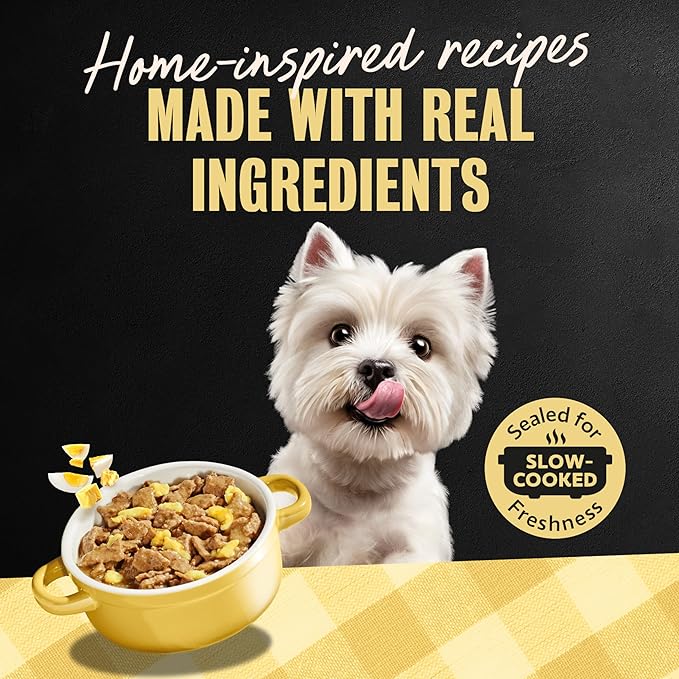 Cesar Home Delights Adult Wet Dog Food Sausage Flavor with Egg & Cheese in Sauce, 3.5 oz. Easy Peel Dog Food Tray, 24 Count (Pack of 1)