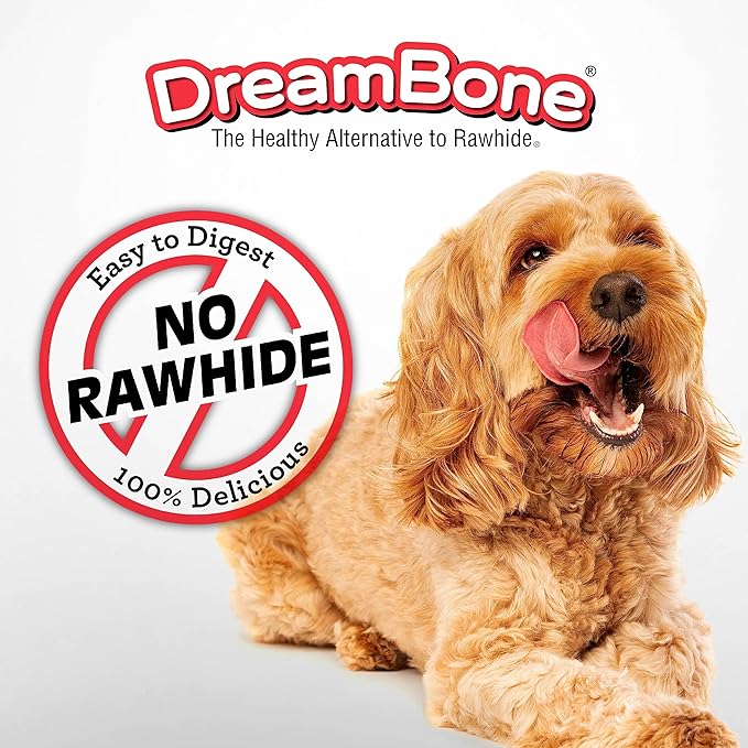 DreamBone Triple Flavor Twisties Chews for Dogs, Treat Your Dog to Easy-to-Digest Rawhide-Free Chews Made with Real Beef, Pork & Chicken, 25 Count