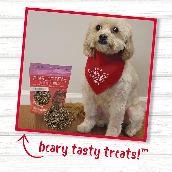 Charlee Bear Bearnola Bites Dog Treats, Pumpkin Spice Flavor, 8oz (Pack of 2)