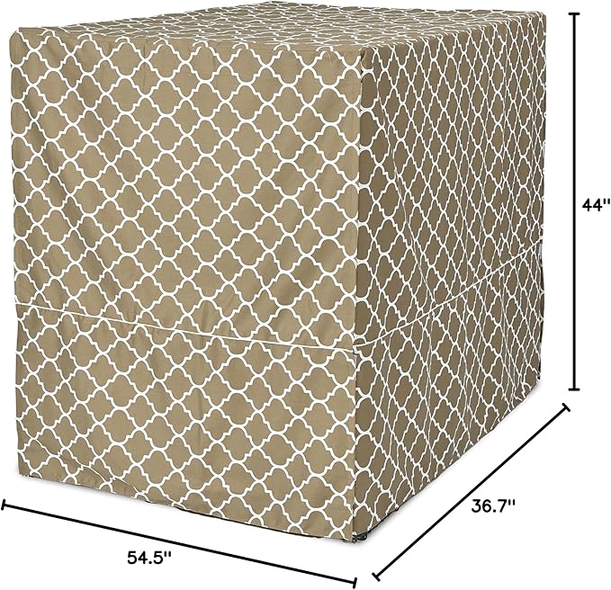 MidWest Homes for Pets Dog Crate Cover, Privacy Dog Crate Cover Fits Midwest Dog Crates, Crate Cover Only; Machine Wash & Dry; Brown Geo Print; 54 inch