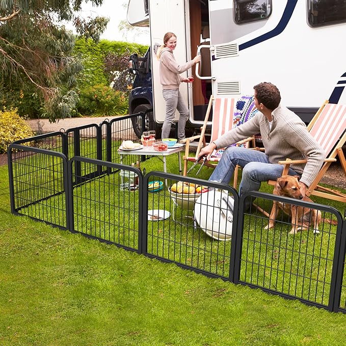 Topeakmart Dog Playpen Outdoor Puppy Exercise Pen Indoor Portable Pet Fence for Yard/RV Camping, 24 Inch 6 Panels
