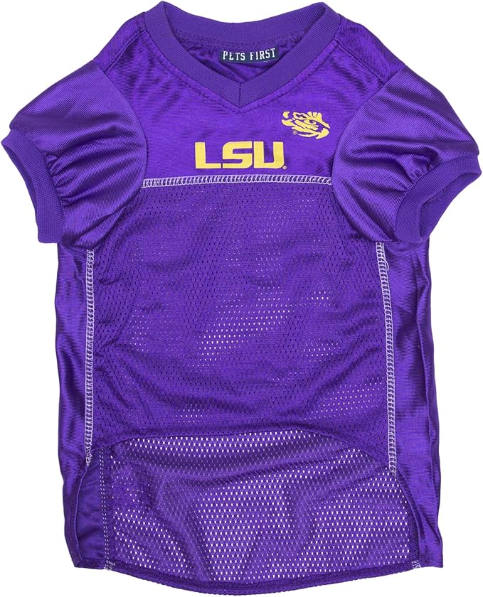 NCAA College Louisiana State University Tigers Mesh Jersey for Dogs & Cats, X-Large. Licensed Big Dog Jersey with Your Favorite Football/Basketball College Team (Pack of 2)