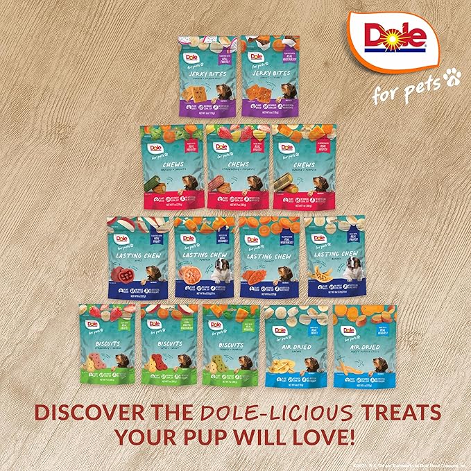 Dole for Pets Pup-kin Spice Dog Chews, Fall Pumpkin Flavored Dog Treats with Real Fruit Flavor, No Artificial Colors Flavors or Preservatives, No Wheat Corn Soy, 7.5 Oz Bag