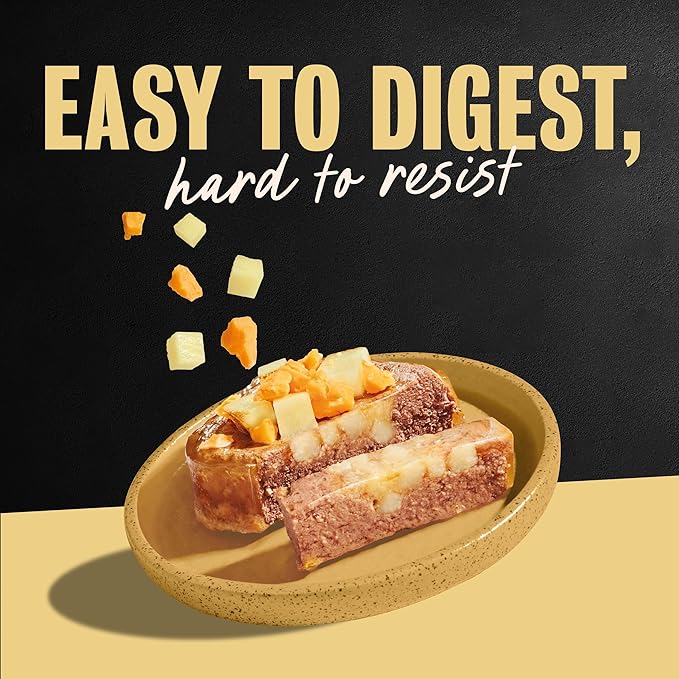 Cesar Loaf & Topper in Sauce Wet Dog Food Ham & Egg Flavor with Potato & Cheese, 3.5 oz. Easy Peel Trays, 24 Count (Pack of 1)