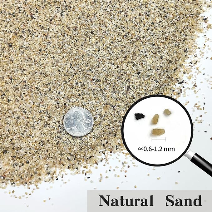 FANTIAN 5 lbs Aquarium Sand, 0.6-1.2 mm Aquarium Substrate for Freshwater Fish Tank. Decorative River Rocks Gravel for Fish Tank, Plants Potted, Fire Pits, Candle, Vase and Crafts