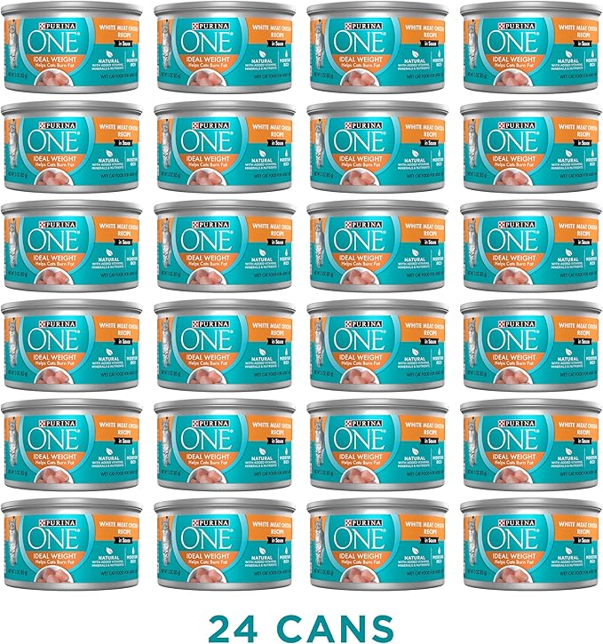 Purina ONE Natural Weight Control Wet Cat Food, Ideal Weight White Meat Chicken Recipe in Sauce - (Pack of 24) 3 oz. Pull-Top Cans