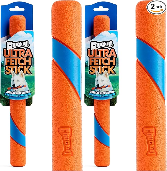 Chuckit! Interactive Dog Toy Ultra Fetch Stick - 12 Inch Outdoor Dog Toy for All Breed Sizes,(Pack of 2)