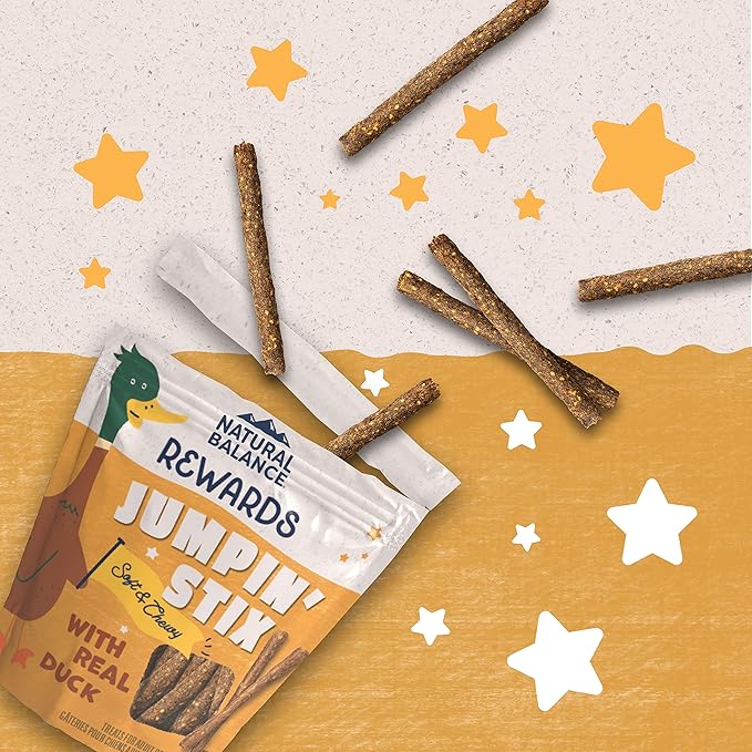 Natural Balance Limited Ingredient Rewards Jumpin' Stix, Grain-Free Dog Treats for Adult Dogs of All Breeds, Duck Recipe, 4 Ounce (Pack of 1)