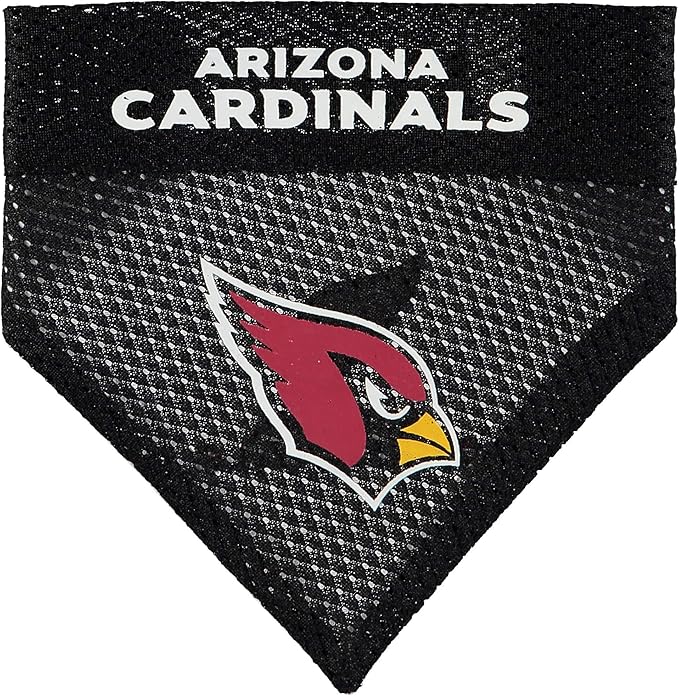 NFL DOG BANDANA - ARIZONA CARDINALS REVERSIBLE PET BANDANA. 2 Sided Sports Bandana with a PREMIUM Embroidery TEAM LOGO, Small/Medium. - 2 Sizes & 32 NFL Teams available