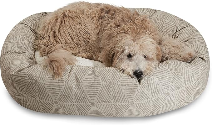 Majestic Pet 52" Charlie Beige Metallic Sherpa Bagel Bed