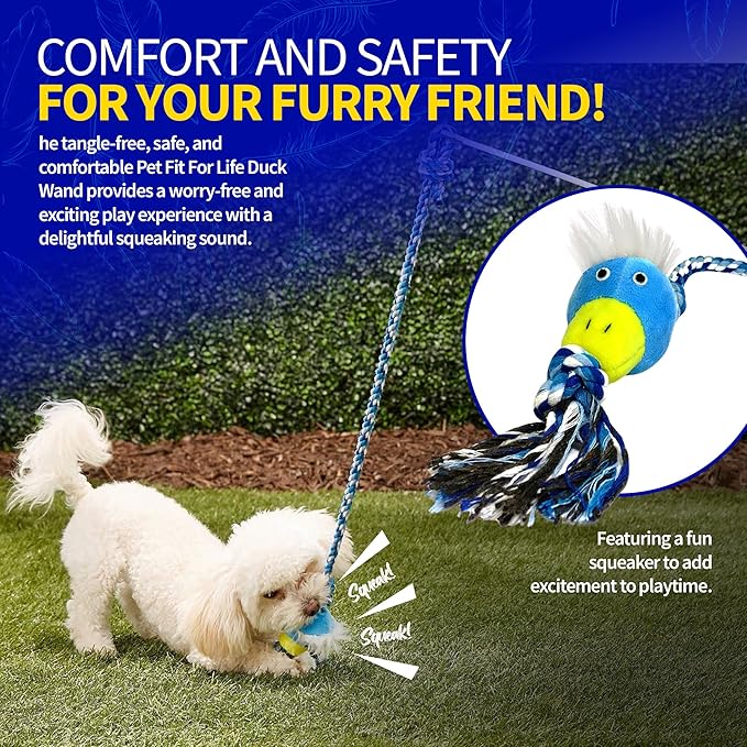 PET FIT for Life Plush Wand Squeaky Dog Toy