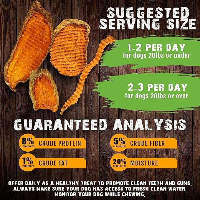 Sams Yams Sweet Potato Dog Treats, Healthy Dog Treats for Large Dogs - Sweet Potato Dog Treats Made in USA, High Fiber, Vegan Dental Chews - Big Boyz, Sweet Potato Dog Chewz, 15oz (Pack of 6)