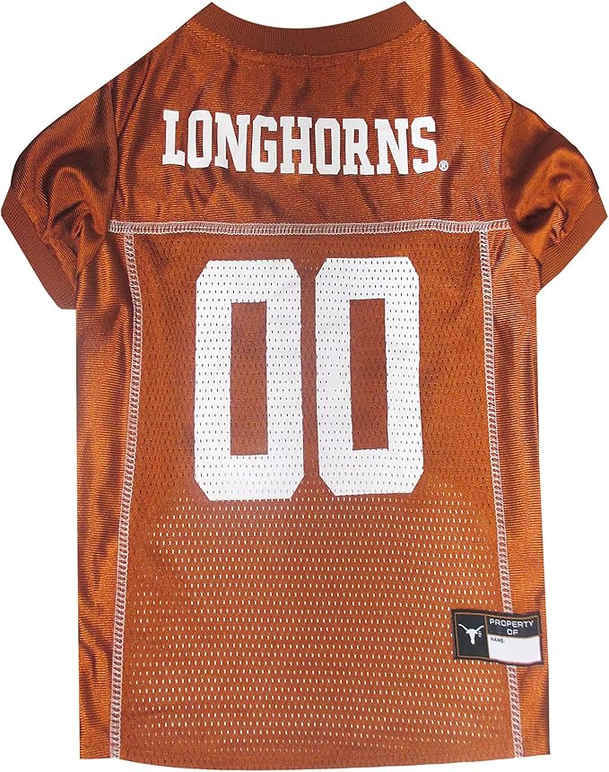 NCAA College Texas Longhorns Mesh Jersey for Dogs & Cats, X-Large. Licensed Big Dog Jersey with Your Favorite Football/Basketball College Team