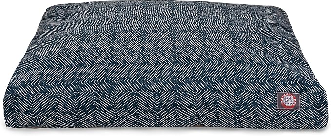 Teal Native Rectangle Indoor Outdoor Pet Dog Bed With Removable Washable Cover By Majestic Pet Products, Navy Blue, Medium