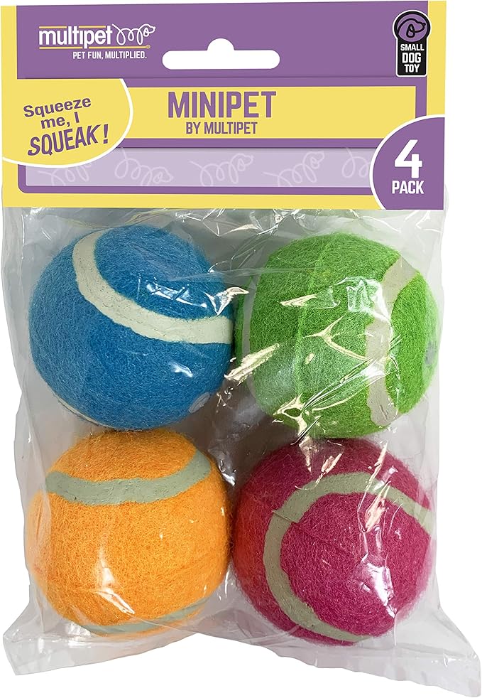 Multipet MiniPet Squeaky Tennis Balls