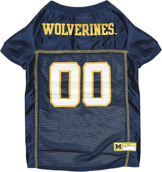 Pets First NCAA College Michigan Wolverines Mesh Jersey for DOGS & CATS, Large. Licensed Dog Jersey with your Favorite Football/Basketball College Team