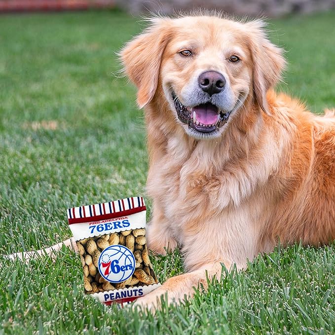 NBA Philadelphia 76ers Crinkle FINE Plush Dog & CAT Squeak Toy - Cutest Stadium Peanuts Snack Plush Toy for Dogs & Cats with Inner Squeaker & Beautiful Baseball Team Name/Logo