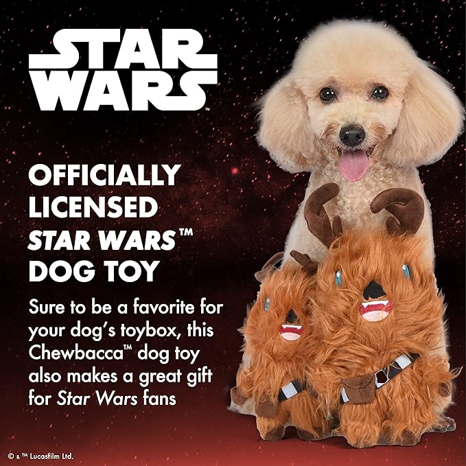STAR WARS for Pets Dog Toy Chewbacca Reindeer Squeaky Dog Chew Toy | Soft Plush Dog Toy, Squeaky Dog Toy | Holiday Dog Toy Plush Toys, Chewbacca Dog Toy | Small Dog Toy 6 Inch (FF24146)