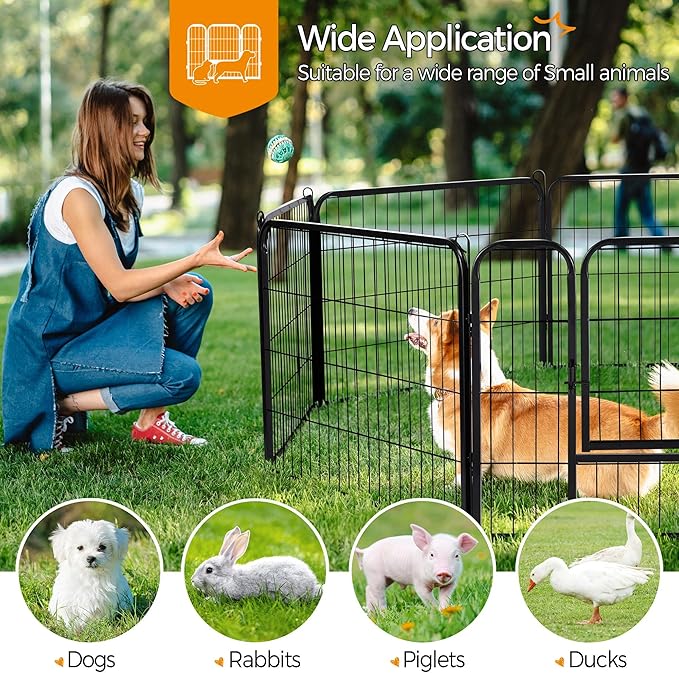 Topeakmart Dog Playpen Outdoor Puppy Exercise Pen Indoor Portable Pet Fence for Yard/RV Camping, 24 Inch 32 Panels