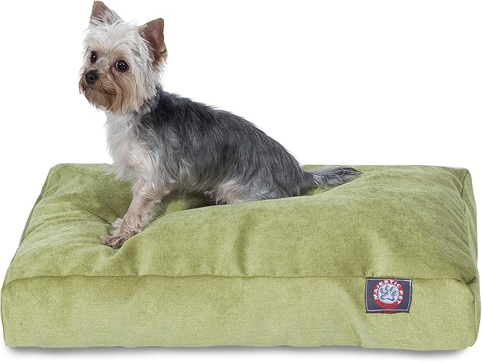 Majestic Pet Villa Rectangle Dog Bed Washable – Non Slip Comfy Pet Bed – Crate Bed with Removable Washable Cover – Kennel Bed for Sleeping, Polyester Fiber, Large, Apple