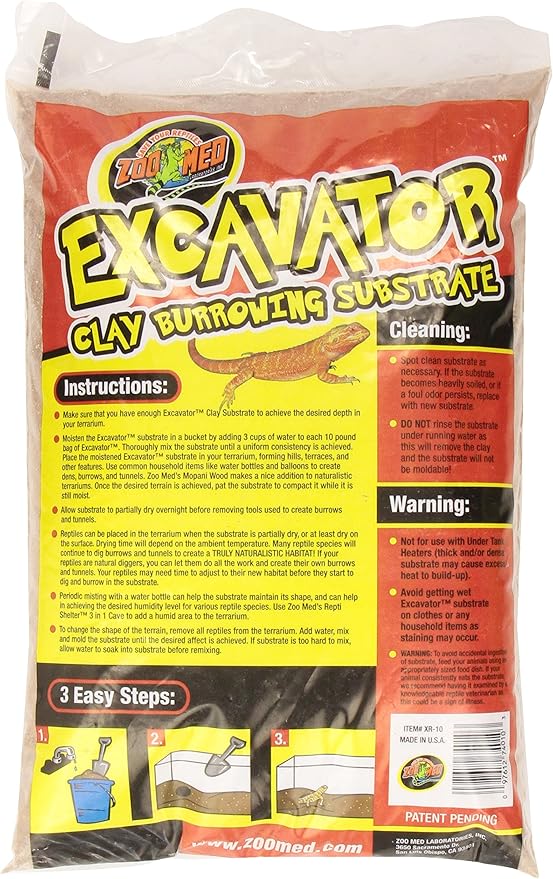 Zoo Med Excavator Clay Burrowing Substrate, 10 Pounds (Pack of 2)