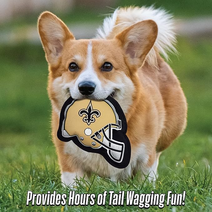 The 1st Ever Tough but Smooth Dog Toy NFL New Orleans Saints Football Helmet Tough Pet Toy. A Premium Quality Doggie Toy with Built-in Squeaker. Sports Fans Favorite Chew Toy