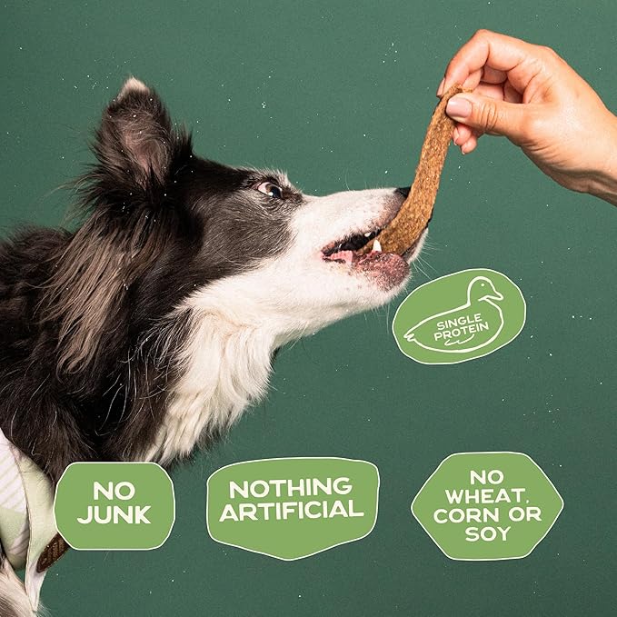 Smart Cookie Duck Jerky Dog Treats with Flax Seed, Omega Oils- Hypoallergenic Strips for Dogs and Puppies with Allergies, Sensitive Stomachs - Dehydrated, Grain Free, Made in USA - 3oz Bag, Pack of 1