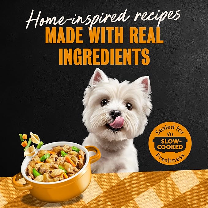 Cesar Home Delights Adult Wet Dog Food Hearty Chicken & Noodle Dinner in Sauce, 3.5 oz. Easy Peel Dog Food Tray, 24 Count (Pack of 1)