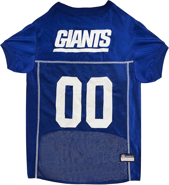 Pets First NFL New York Giants Dog Jersey, Size Large, Football Shirt Costume for Pet, Dog Sports T-Shirt, NFL Team Clothing for Cats, Licensed Pet Apparel Available in 7 Sizes and 32 Teams