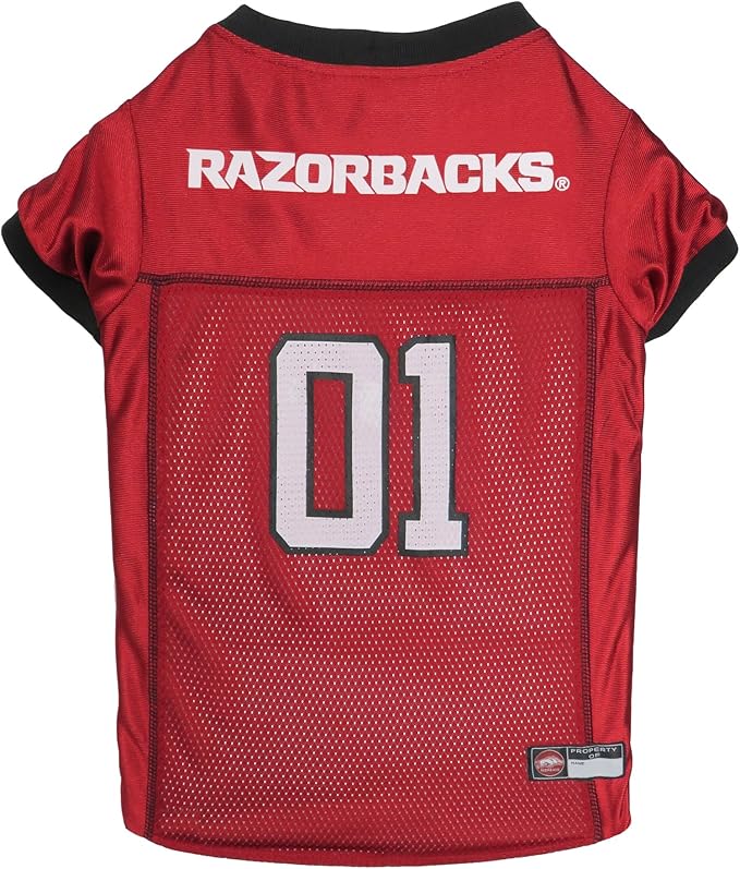 Pets First NCAA College Arkansas Razorbacks Mesh Jersey for DOGS & CATS, XX-Large. Licensed Dog Jersey with your Favorite Football/Basketball College Team
