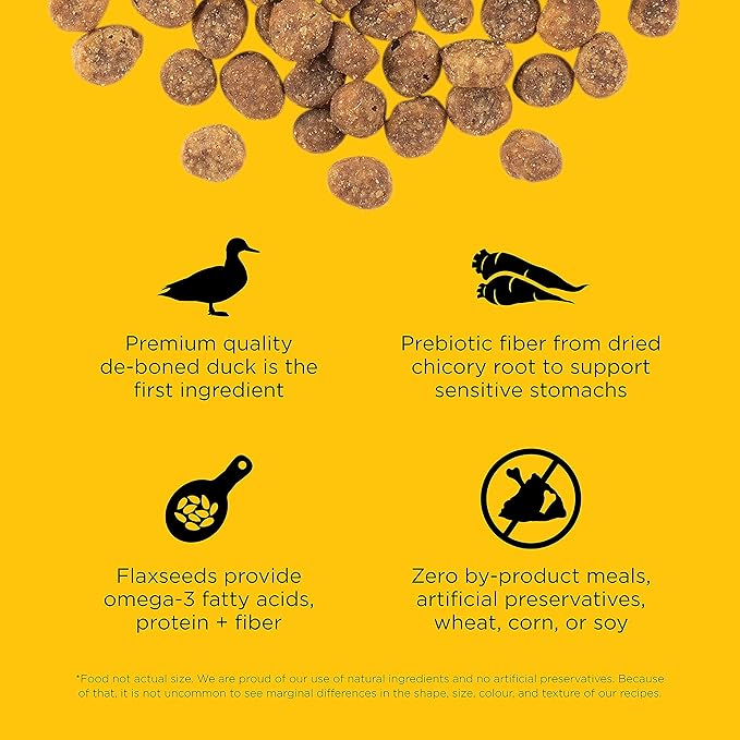 Go! Solutions Sensitivities Limited Ingredient Duck Grain-Free Dry Cat Food, Chicken-Free Kibble Made by Experts for Sensitive Stomachs & Food Allergies, for Kittens, Adults, & Seniors, 8 lb Bag