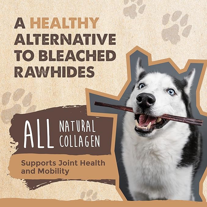 Mighty Paw Collagen Sticks for Dogs | Long Lasting Chews. Rawhide Pet Treats Long Lasting. Dog Chews Treats. Beef Collagen Stick for Pets (8 Pack)