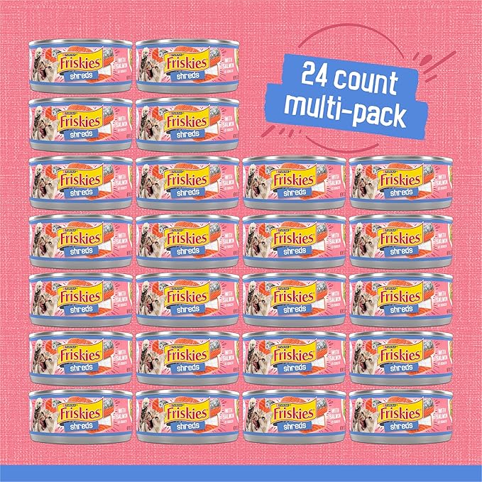 Purina Friskies Shreds With Salmon in Sauce Wet Cat Food - (Pack of 24) 5.5 oz. Cans