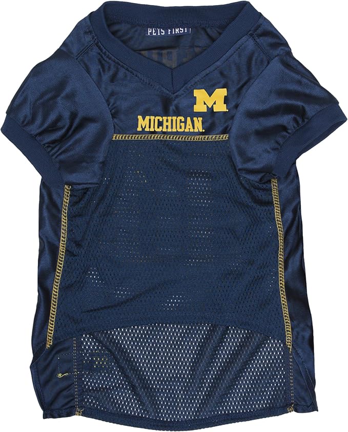 NCAA College Michigan Wolverines Mesh Jersey for Dogs & Cats, X-Small. Licensed Big Dog Jersey with Your Favorite Football/Basketball College Team (Pack of 2)