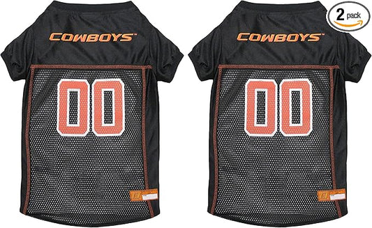 NCAA College Oklahoma State Cowboys Mesh Jersey for Dogs & Cats, Large. Licensed Big Dog Jersey with Your Favorite Football/Basketball College Team (Pack of 2)