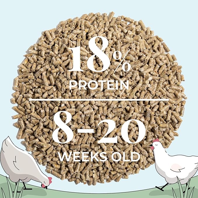 Mile Four Organic Chicken Feed – Grower Pellet, Non-GMO, USA Grown, 18% Protein, Corn-Free, Soy-Free, Non-Medicated Feed for Chickens, 2 lb Sample