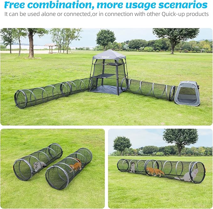 Cat Furniture for Indoor and Outdoor Playpen Portable Cat Tunnels, Kennel Enclosure,Portable Catio for Indoor Cats, Dogs & Small Animals,Easy Connected with Tents or Cubes,2 Packs