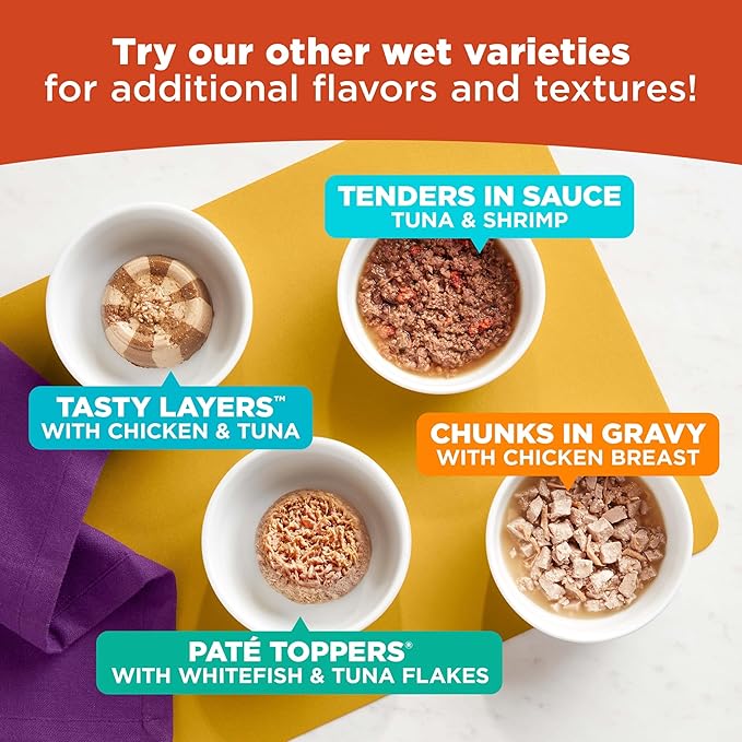Meow Mix Paté in Gravy Wet Cat Food Variety Pack, Surf n’ Turf Patés 2.75 Ounce (Pack of 48)